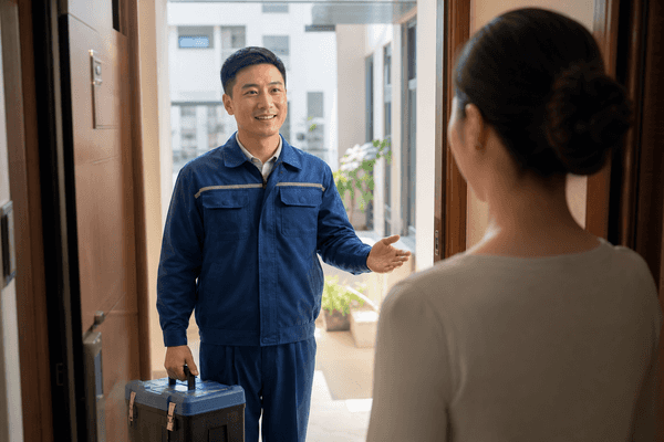 工程师预约上门服务场景示意